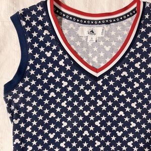 ⭐️3/$15 Americana Disney Parks Red White Blue Top Patriotic Mickey & Stars Labor